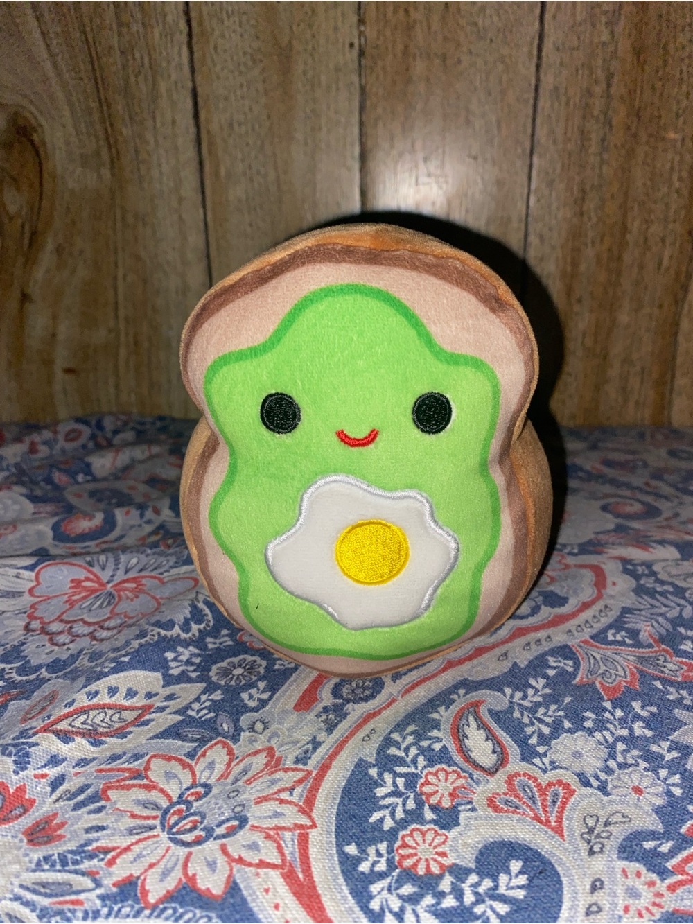 Plush Avocado Toast Toy with Sunny Egg Squishmallow